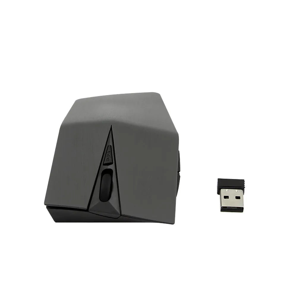 Compact wireless mouse for laptops in metallic gold, black, silver grey, or light gold, shown with USB receiver.