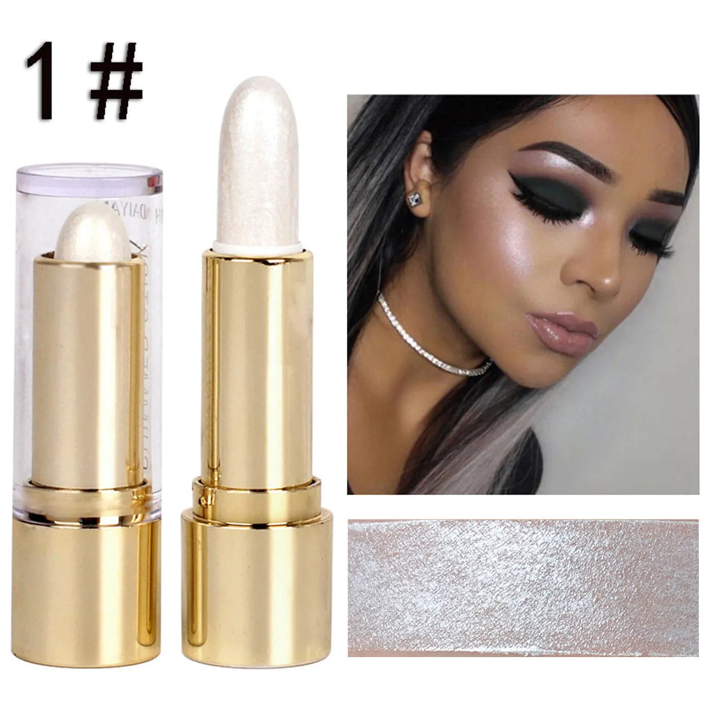Three-dimensional makeup contour stick highlighter in Ivory White with creamy formula for face shaping
