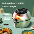8-litre capacity air fryer oven with a visible window on the front and mechanical button controls
