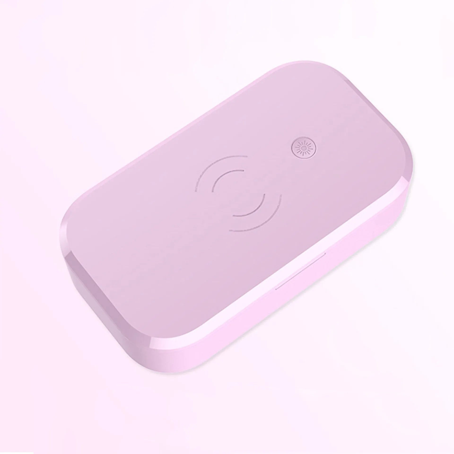 UV disinfection box with wireless charging for nail tools and mobile phones in ivory white colour