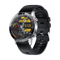 Black Bluetooth smart watch bracelet with 1.3 inch screen on a wrist, showing heart rate display.