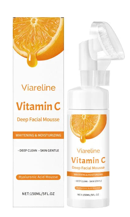 150ml pump bottle of vitamin C brightening cleansing mousse with hyaluronic acid
