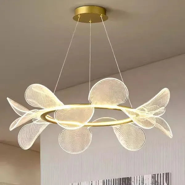 Italian minimal acrylic chandelier ceiling light iron frame 80cm circle