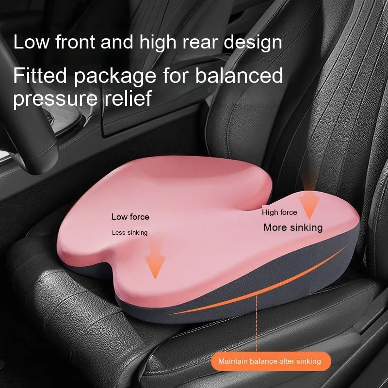 Car seat cushion and lumbar support set with thickened foam padding in multiple colour options