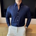 Men's long-sleeved denim shirt in slim fit with solid colour options