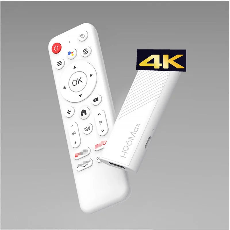H96Max H313 set-top box with voice remote control, HDMI output, and WiFi support
