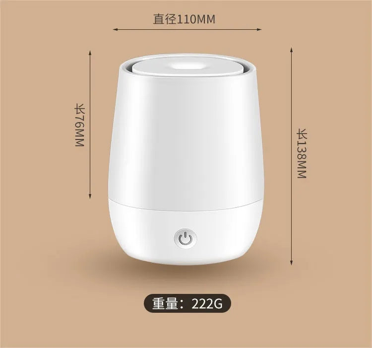 White USB aroma diffuser with simulated flame effect and Type-C cable