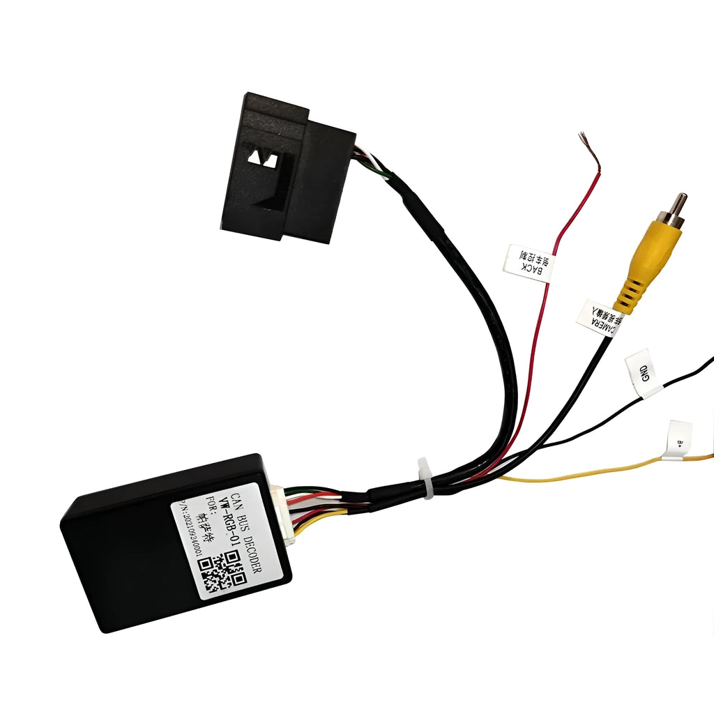 Black car camera conversion box for MIB host reverse camera installation on Volkswagen Skoda vehicles