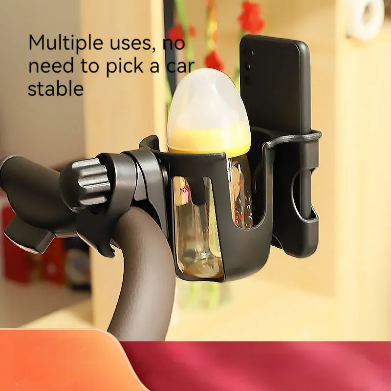 Black ABS plastic universal car cup holder shown next to a green and pink version.