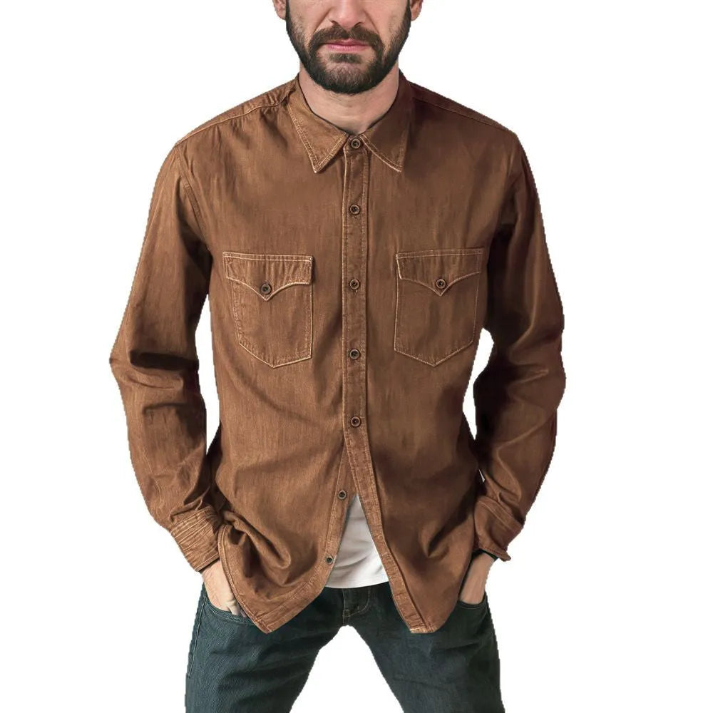 Men's denim cardigan coat in cotton fabric available in multiple sizes and colours