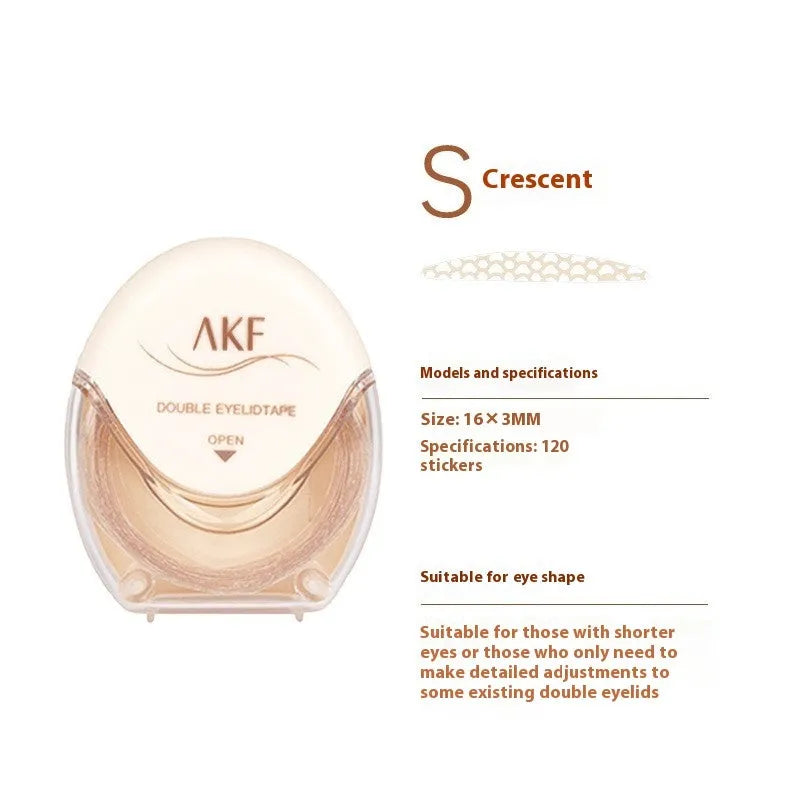 Roll of lace double eyelid stickers showing traceless adhesive patches.