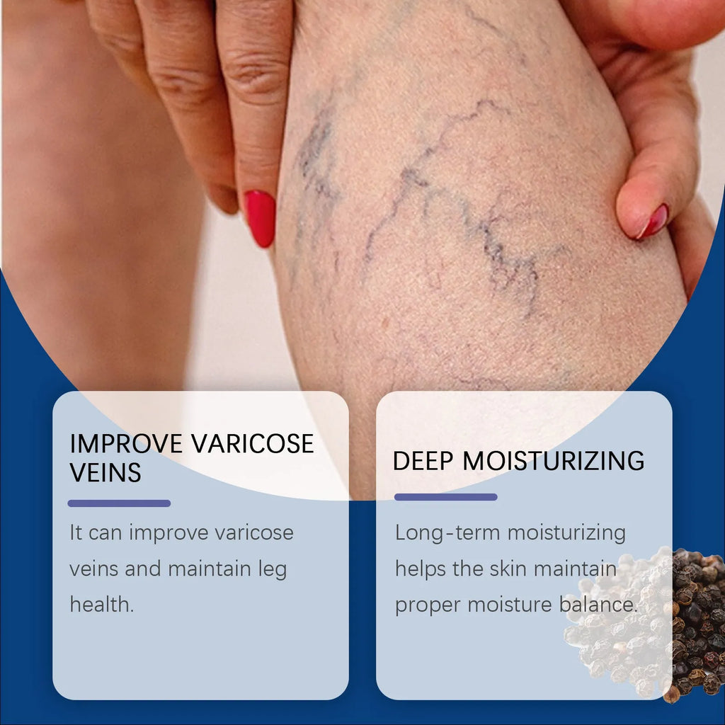 30 ml bottle of leg care spray with menthol, ginger and horse chestnut for daily massage.