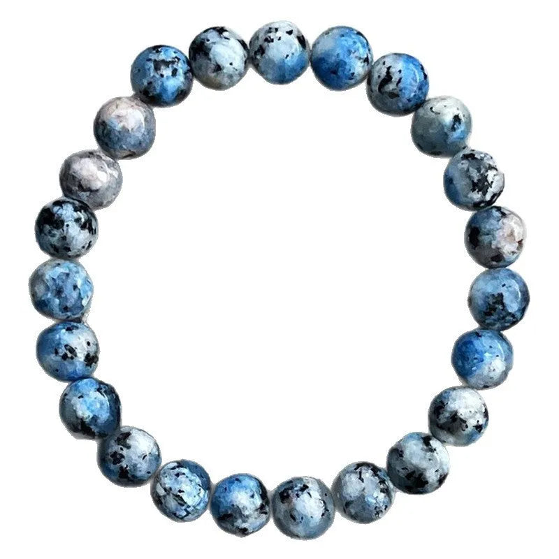 Handmade geometric bracelet made from natural K2 azurite stone beads.