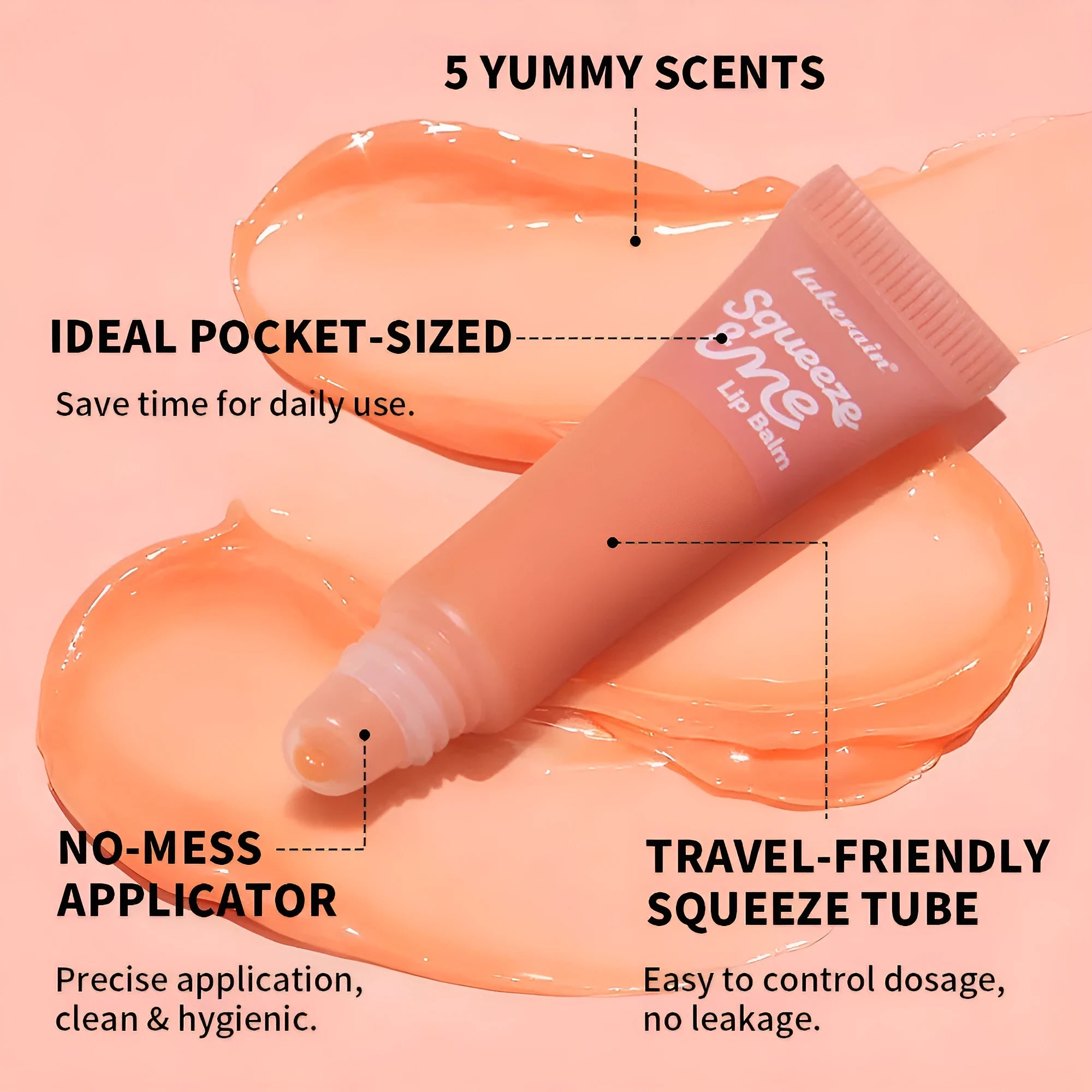 Sweet fruit flavour moisturizing squeeze lip balm 6g in grape flavour
