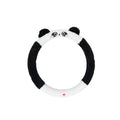 Plush cartoon animal embroidered steering wheel cover for cars in winter.