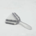Adjustable telescopic plastic bottle opener in red, clear, and grey colours showing non-slip handle.