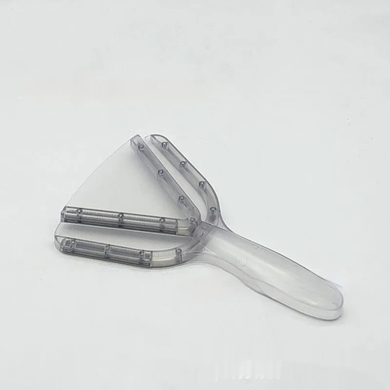 Adjustable telescopic plastic bottle opener in red, clear, and grey colours showing non-slip handle.