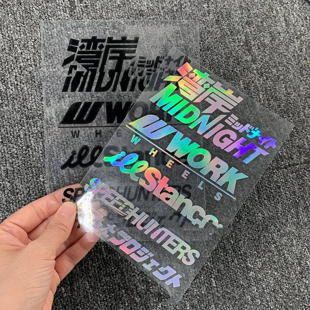 16cm by 11cm motorcycle reflective bumper sticker on PET material in seven colour options