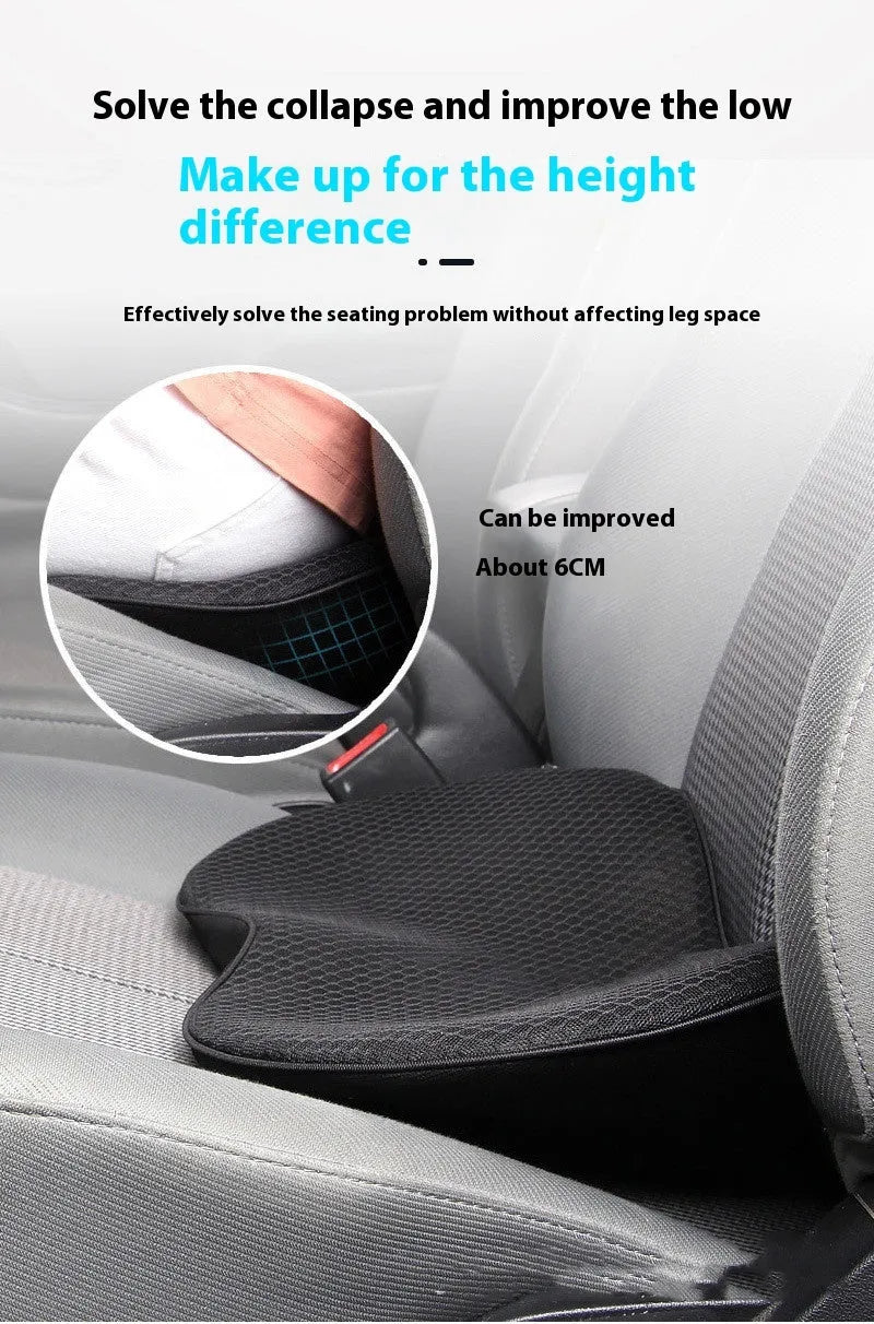 Memory foam car seat cushion in flat design showing colour options