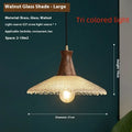Retro wood and glass brass chandelier ceiling light for cafes