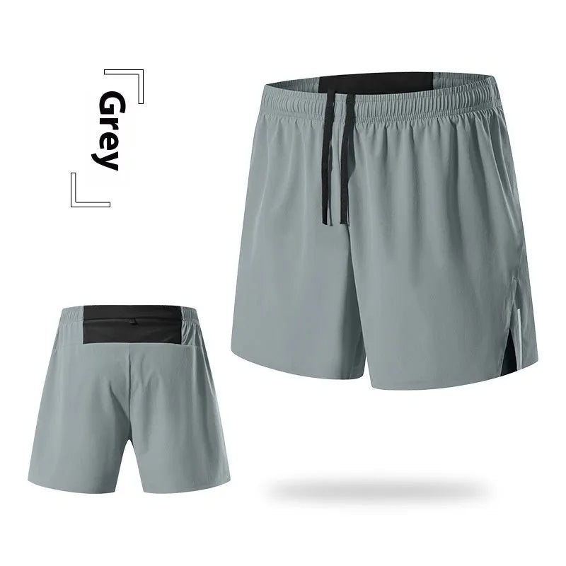 Men's black off-road running shorts with high waist and loose fit for marathon running.