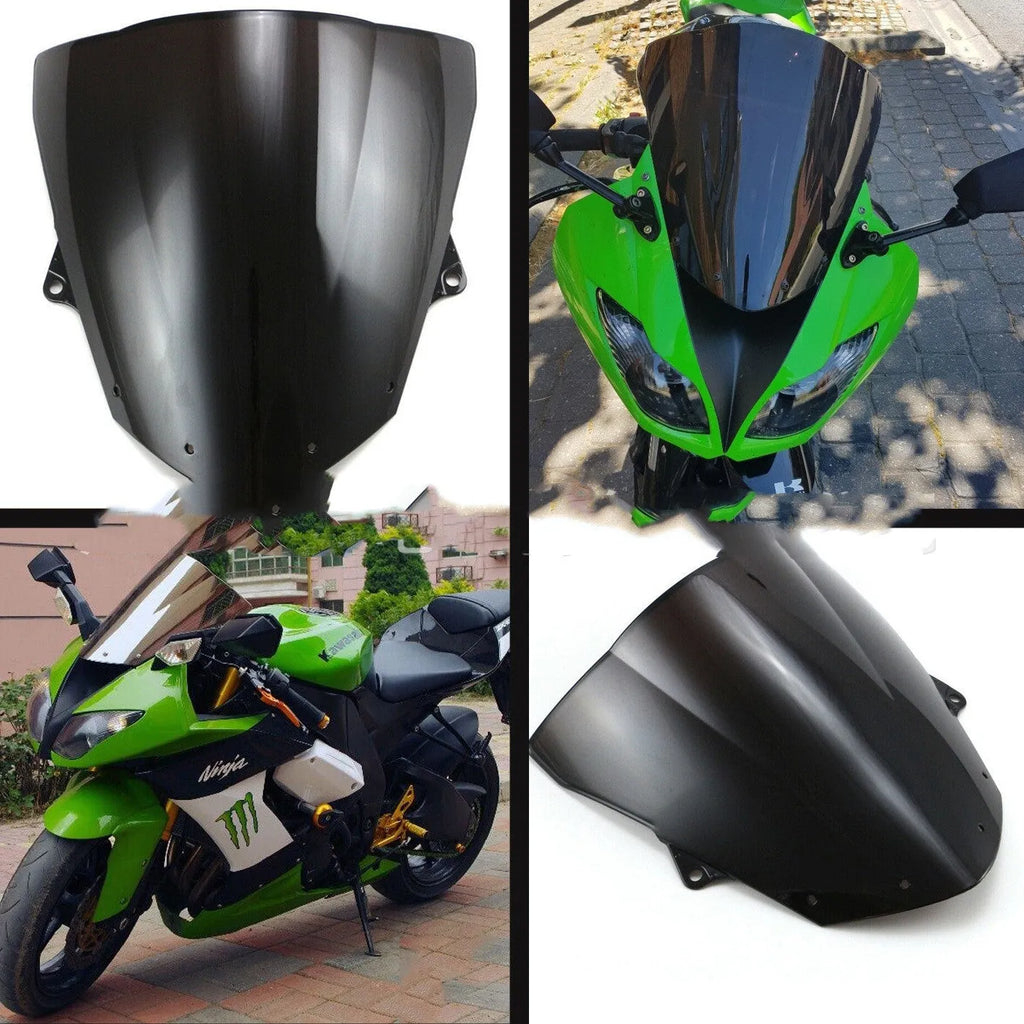 Blue and Brown replacement motorcycle windscreen for Kawasaki ZX-6R and ZX-10R models.