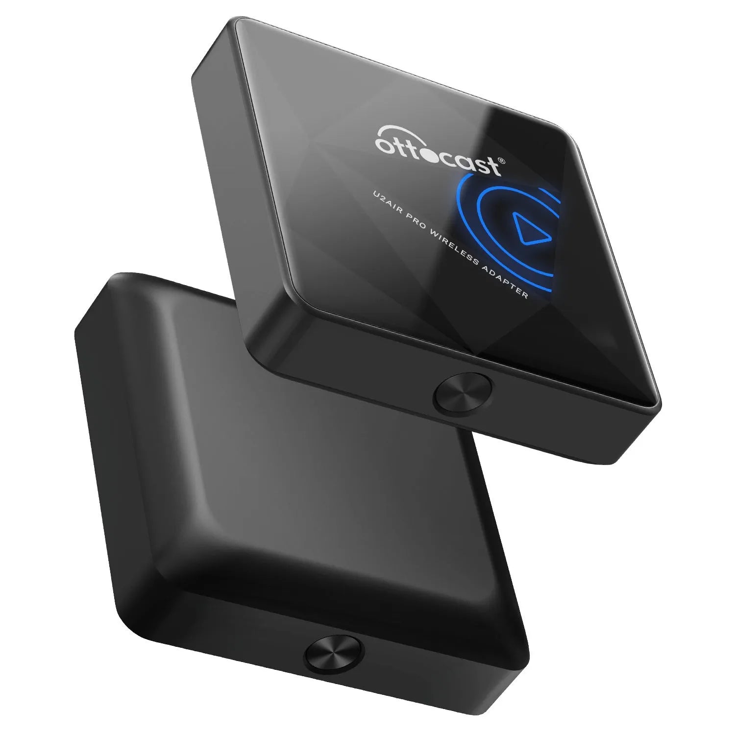 Black PU Wireless Car Bluetooth AIBOX with USB Type-C port for vehicle audio streaming