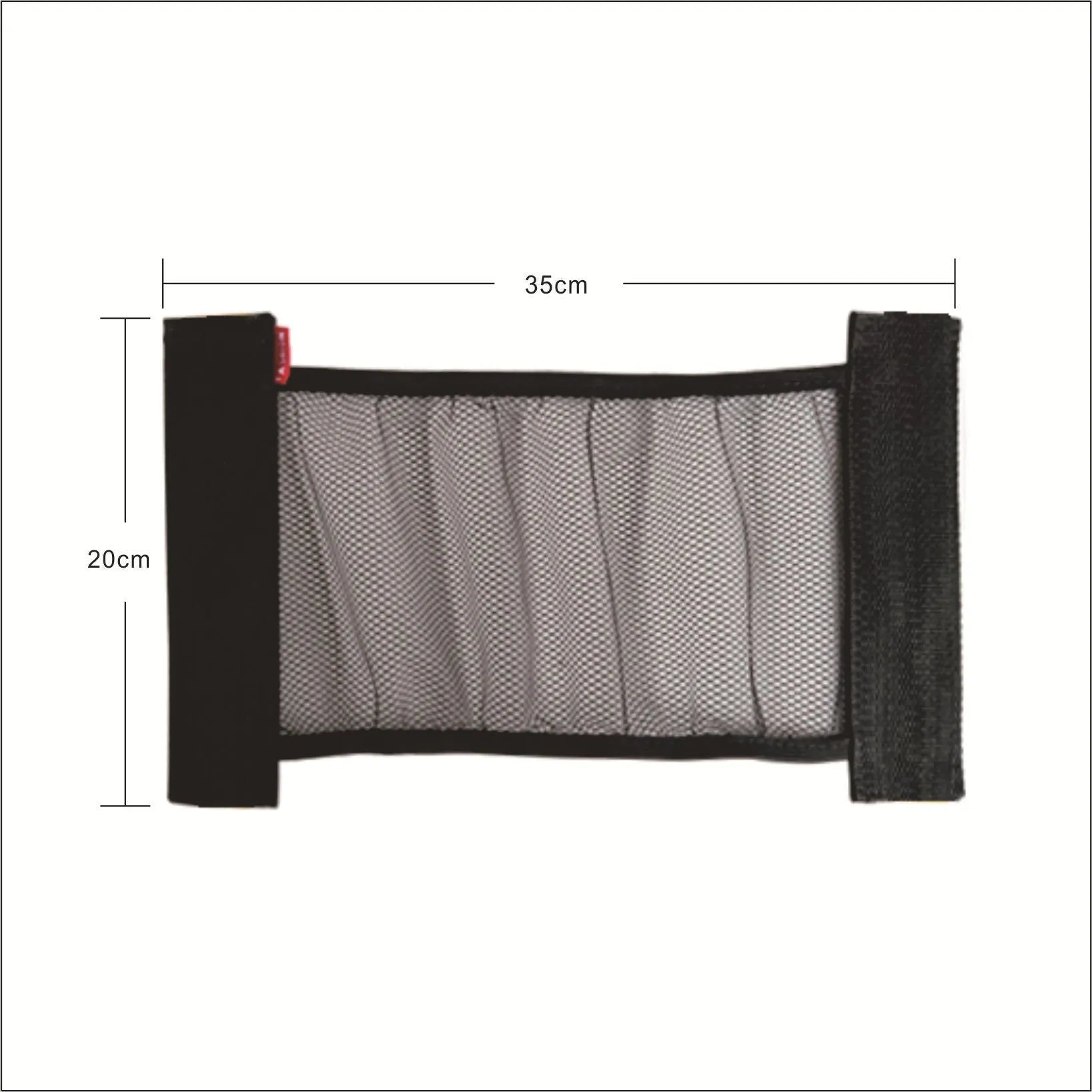 Elastic polyester car boot storage net shown in two sizes: 20x35cm and 20x45cm.