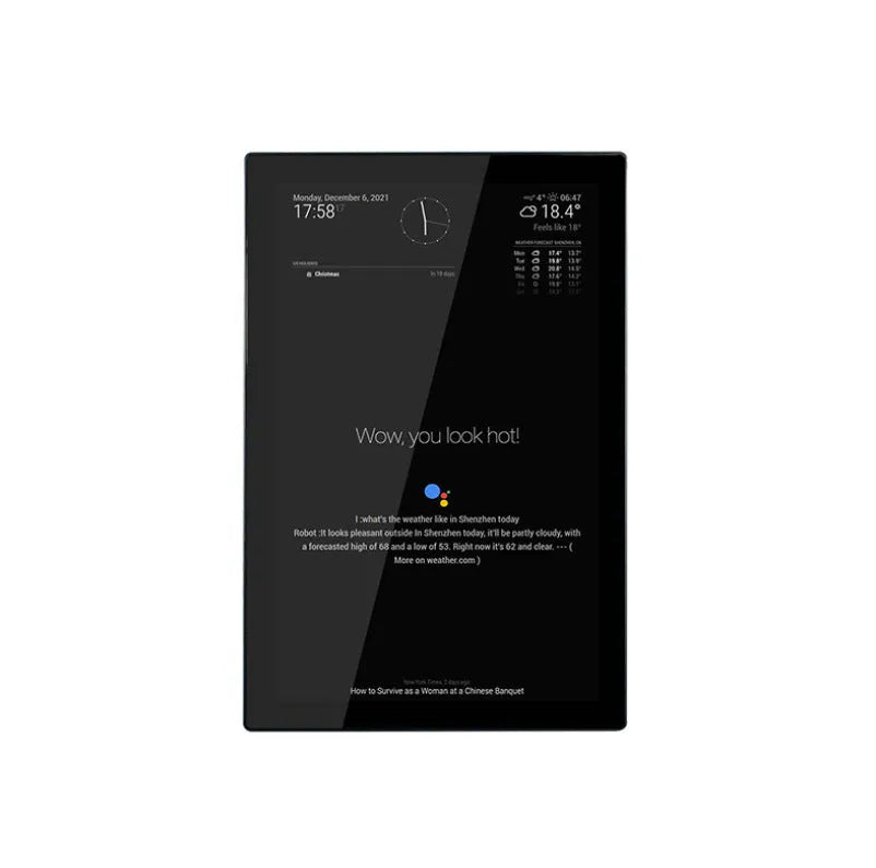 13.3-inch integrated computer touch display panel with voice assistant for Raspberry Pi CM4 projects.