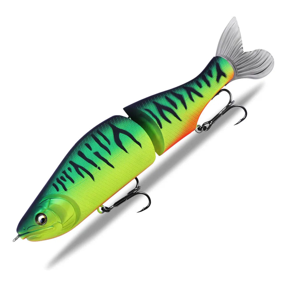 185mm plastic bass fishing lure with swimming body profile in multiple colour options