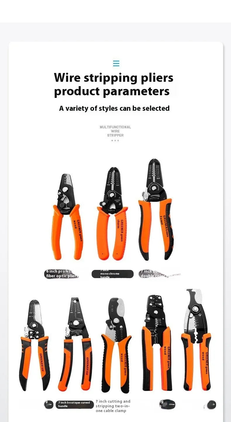 Fully automatic wire stripping pliers tool with box mounting for electrical work
