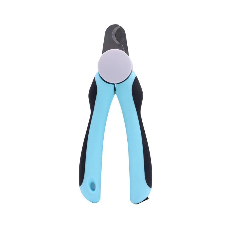 Blue heavy duty stainless steel dog nail clippers with safety guard for large breeds and thick nails