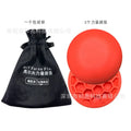 Orange red natural rubber golf training mat with centre of gravity trainer