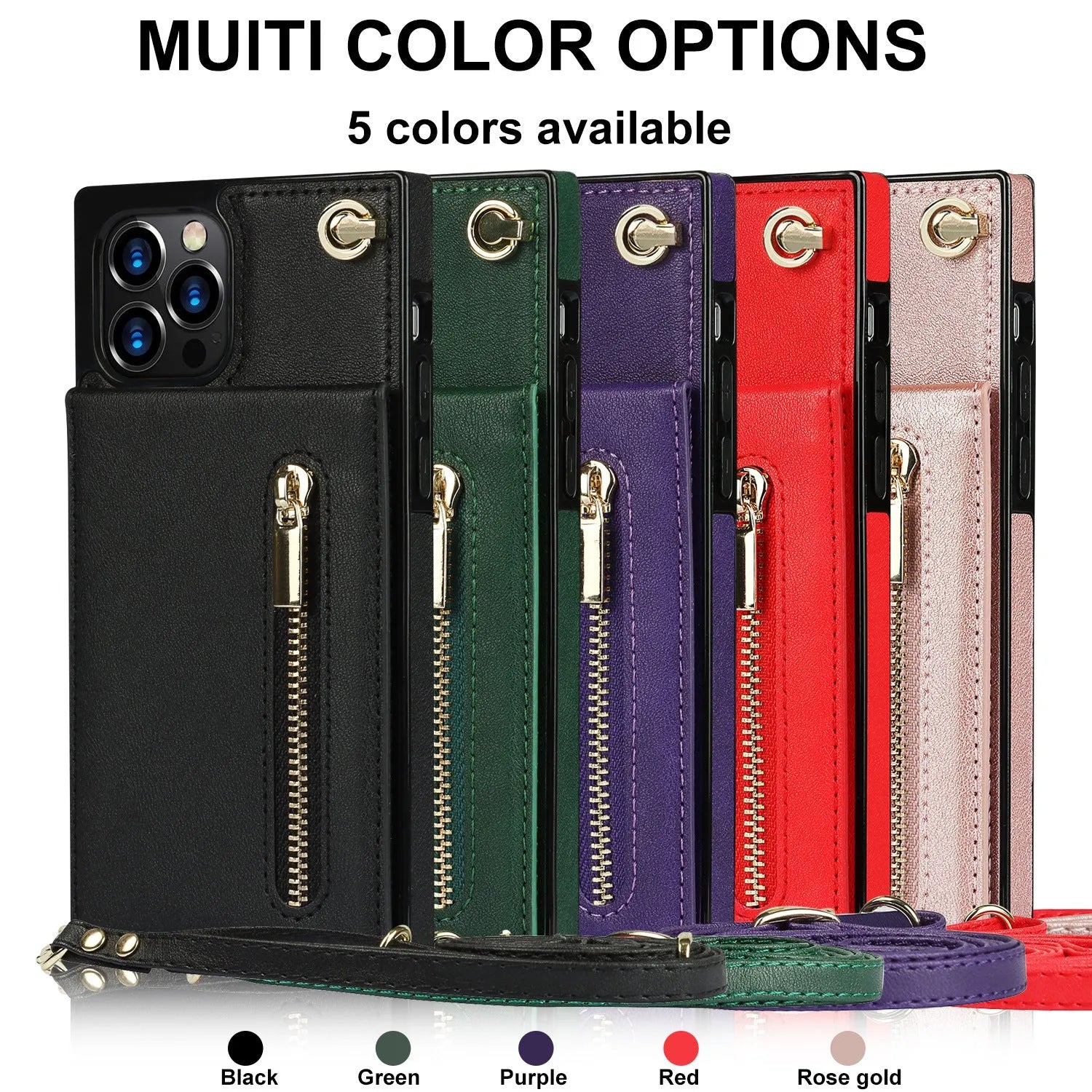Black leather mobile phone case for an iPhone 13, showing the TPU inner layer and solid-colour exterior.