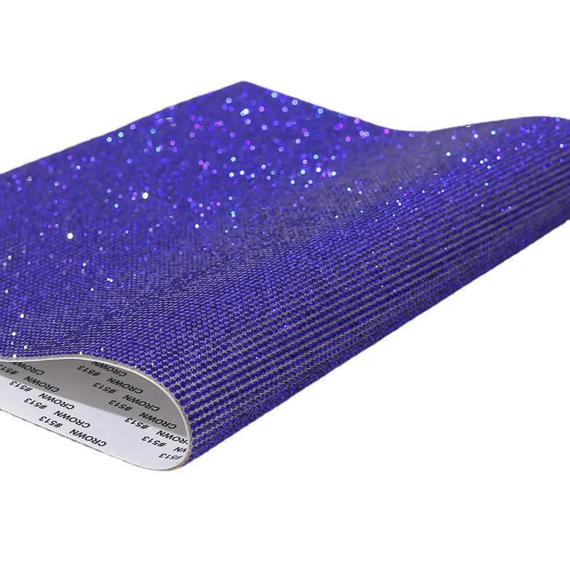 Rhinestone diamond sticker with eight-eye pattern on glue net backing in multiple colour options