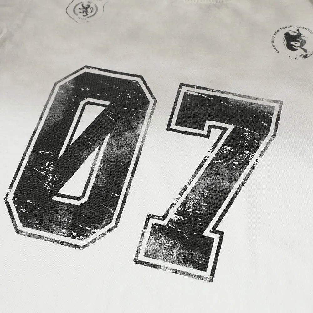 Men's printed short-sleeved cotton t-shirt in black and white colour options