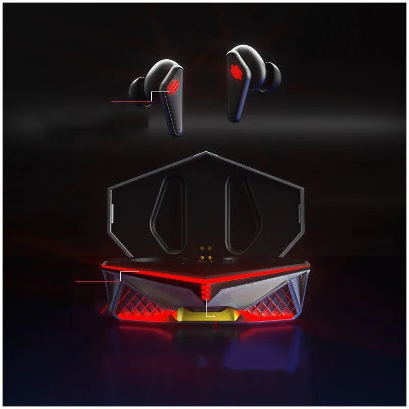 K98 Black TWS Bluetooth gaming headset with charging case