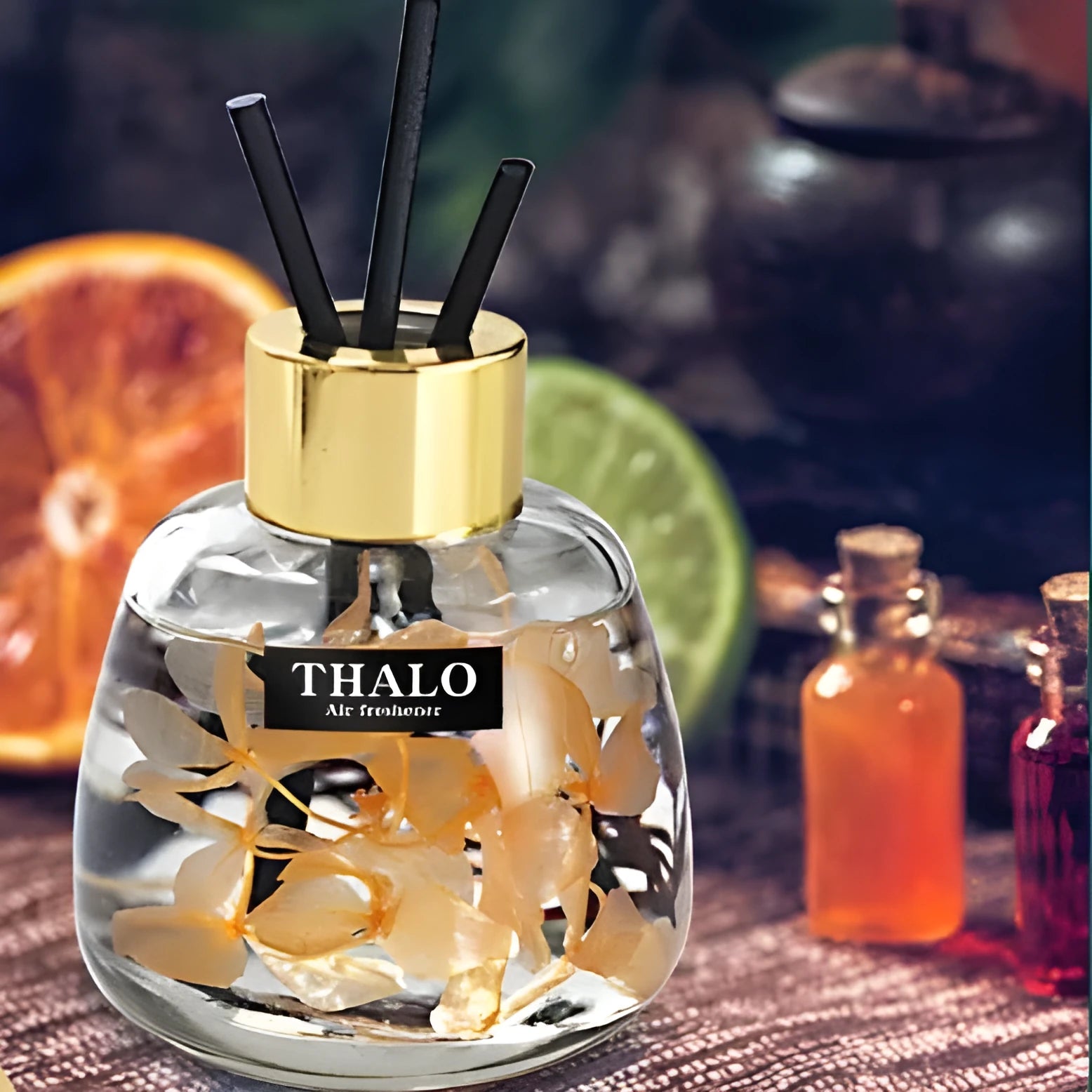 Glass bottle-shaped car perfume ornament for loose incense aromatherapy with six scent options