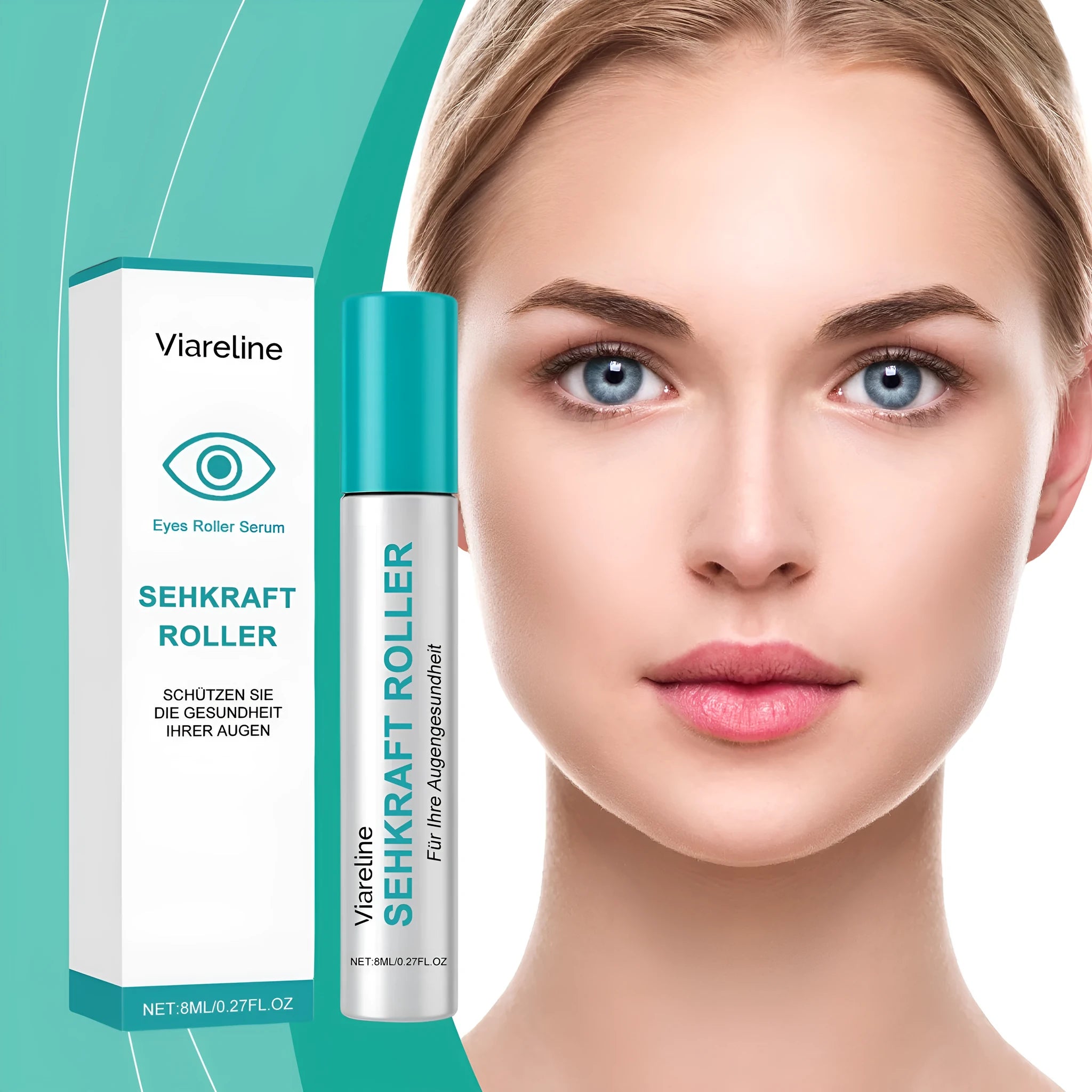 8ml capacity eye care ball for mild massage and cooling relief around the eyes.