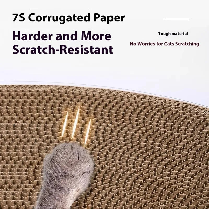 Transparent white diamond-shaped cat nest with integrated tunnel and scratch board