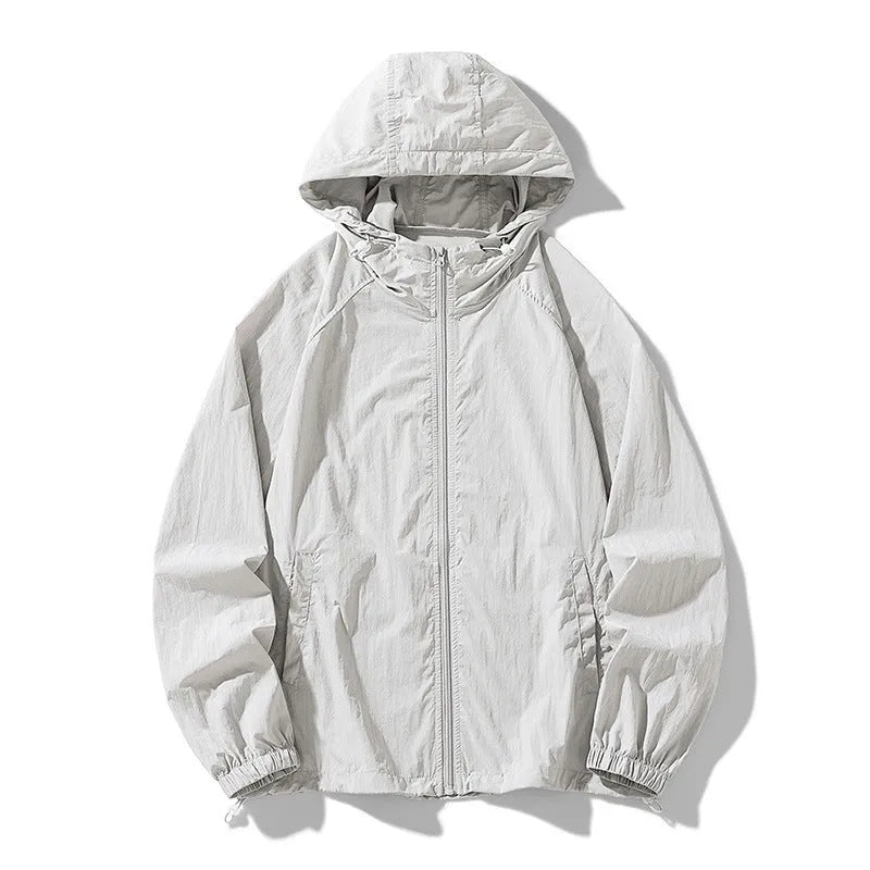 Loose fit nylon outdoor sports jacket available in multiple colours with sun-protective properties