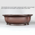 Handmade antique crabapple shaped purple clay Chinese flowerpot measuring 74x61x23cm