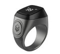 Zikr1 metal smart ring for Tasbih counting with OLED display, shown in silver colour.