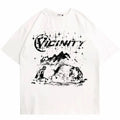 Men's Y2G loose cotton t-shirt with vicinities printing in black colour, front view