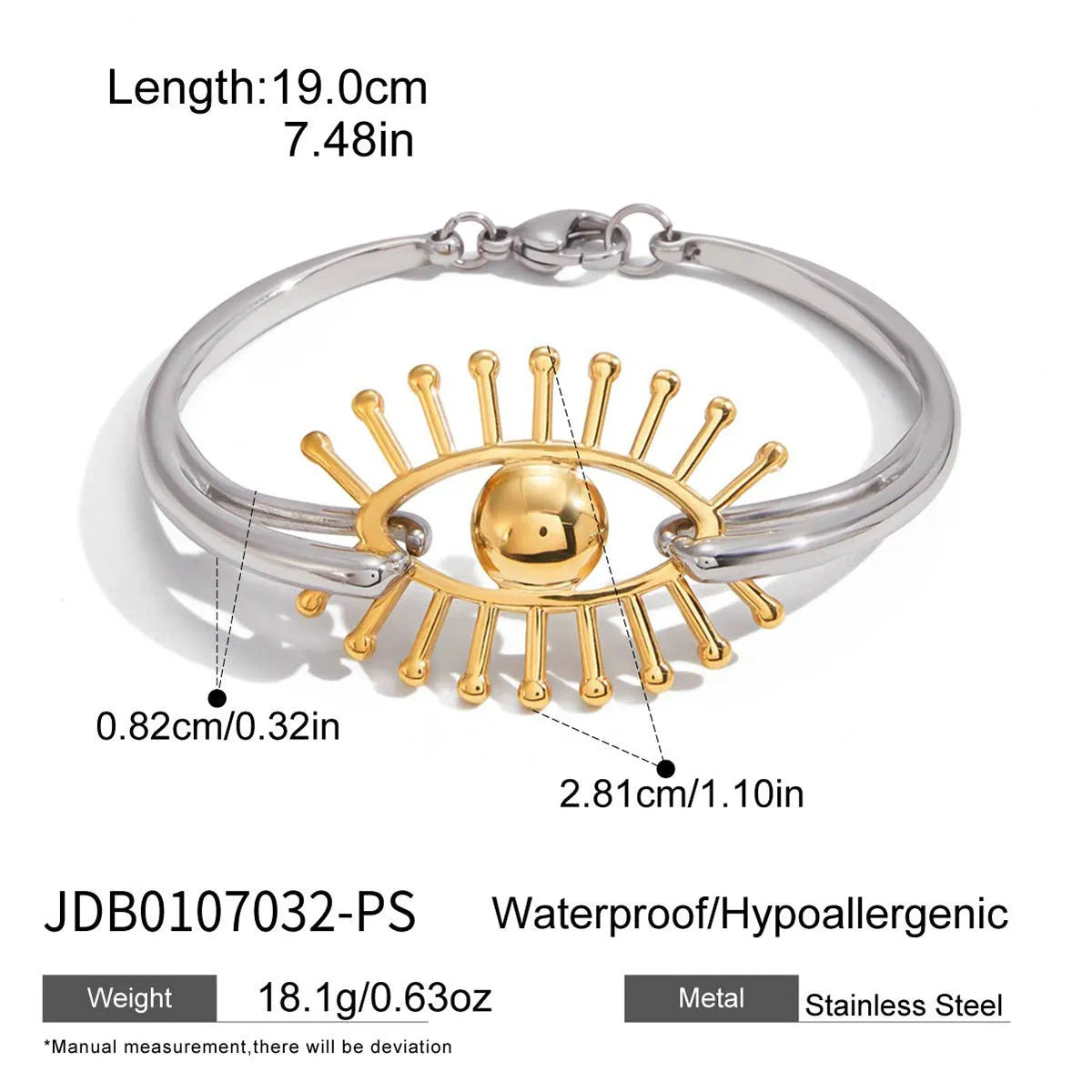 Women's stainless steel Devil's Eye bracelet non-fading European and American style colour matching