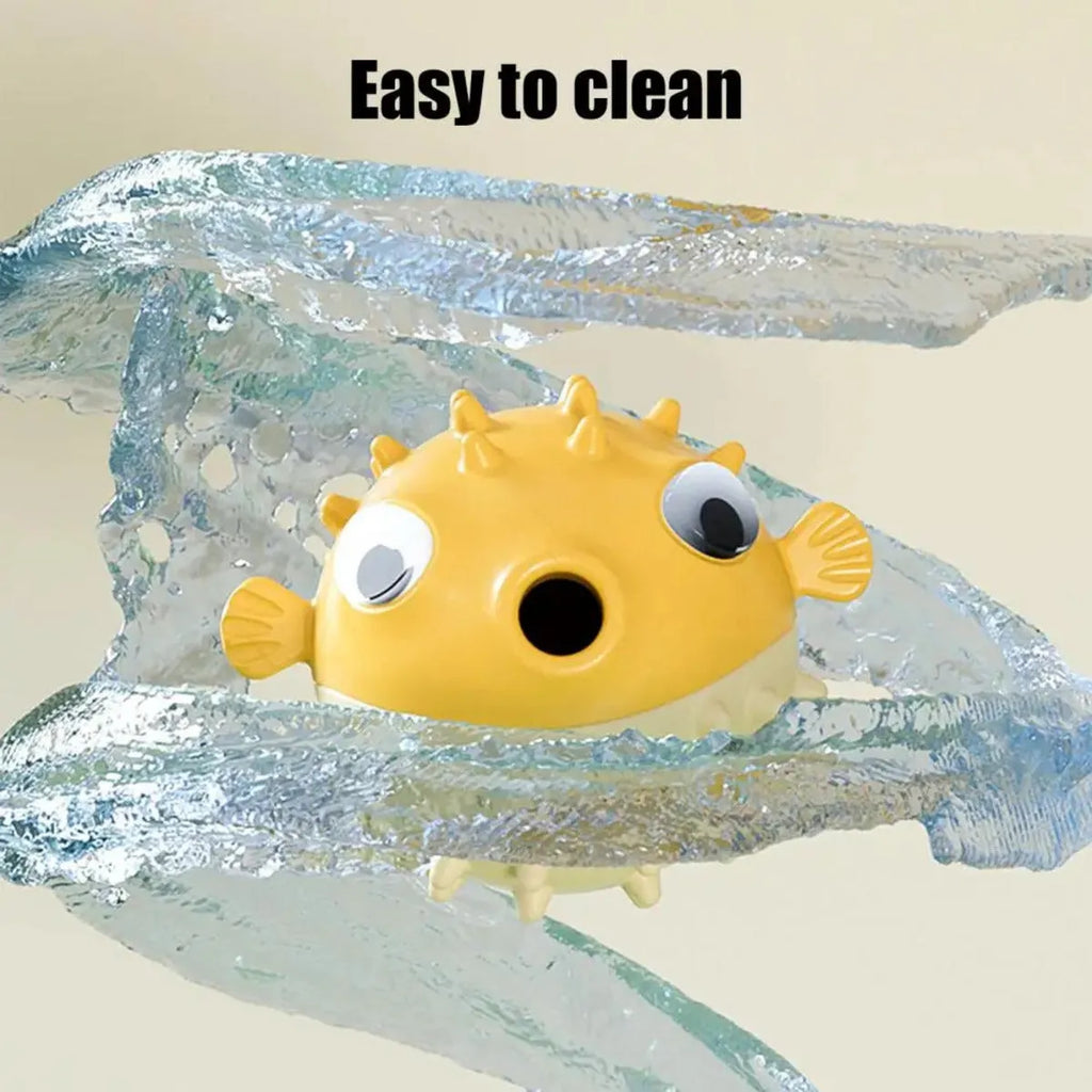 Yellow fish-shaped vinyl dog chew toy for aggressive chewers with textured surface