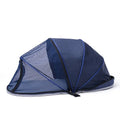 Folding cloth cat tent with half-mesh ventilation in black or blue colour options