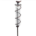 Cast iron bird design glass hyetometer rain gauge for garden rainfall measurement