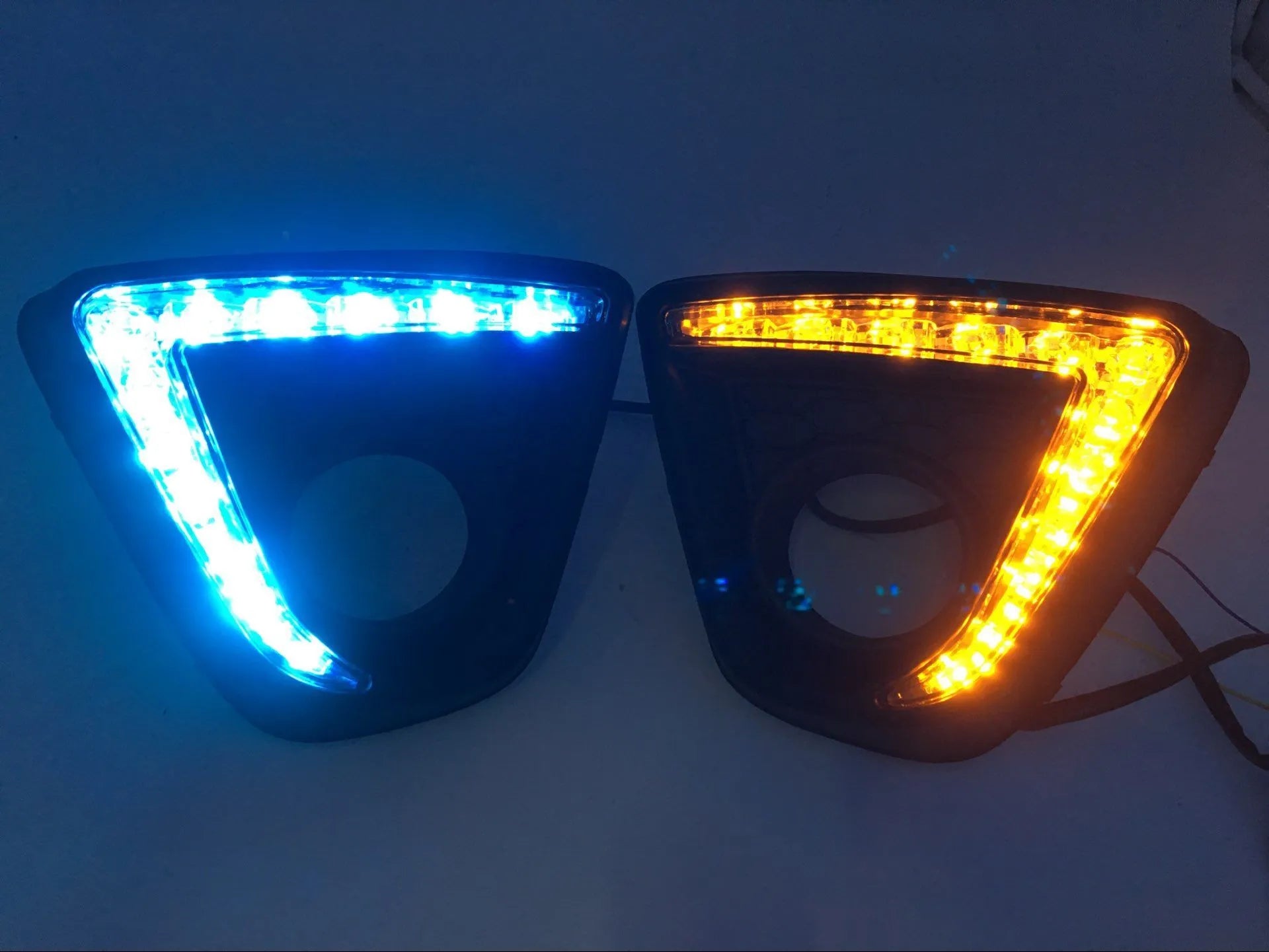Pair of Mazda CX-5 LED daytime running light units with electroplated finish