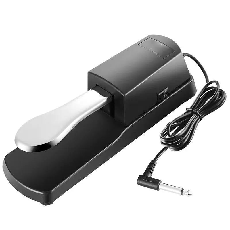 Universal MIDI keyboard sustain pedal with ABS plastic body and anti-slip rubber base